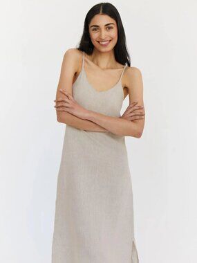 Grade & Gather Natural Long Linen Dress